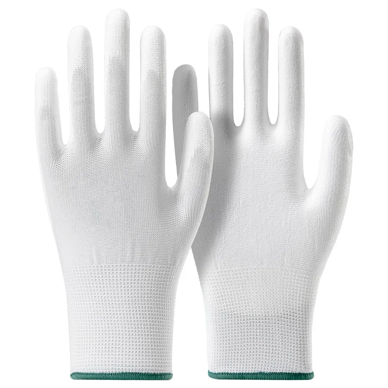 White PU palm coated work gloves